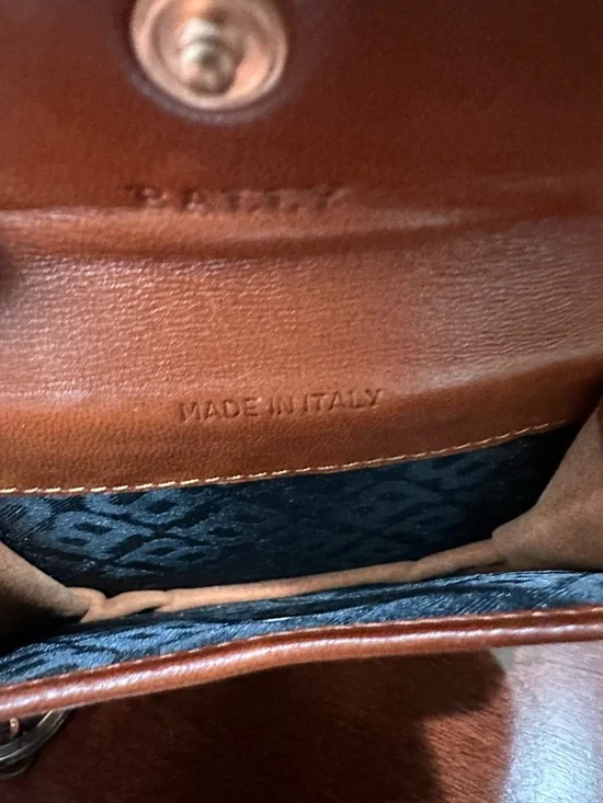 Vintage Bally Patent Leather Coin Pouch Key Ring Y2K Brown - Picture 8 of 10